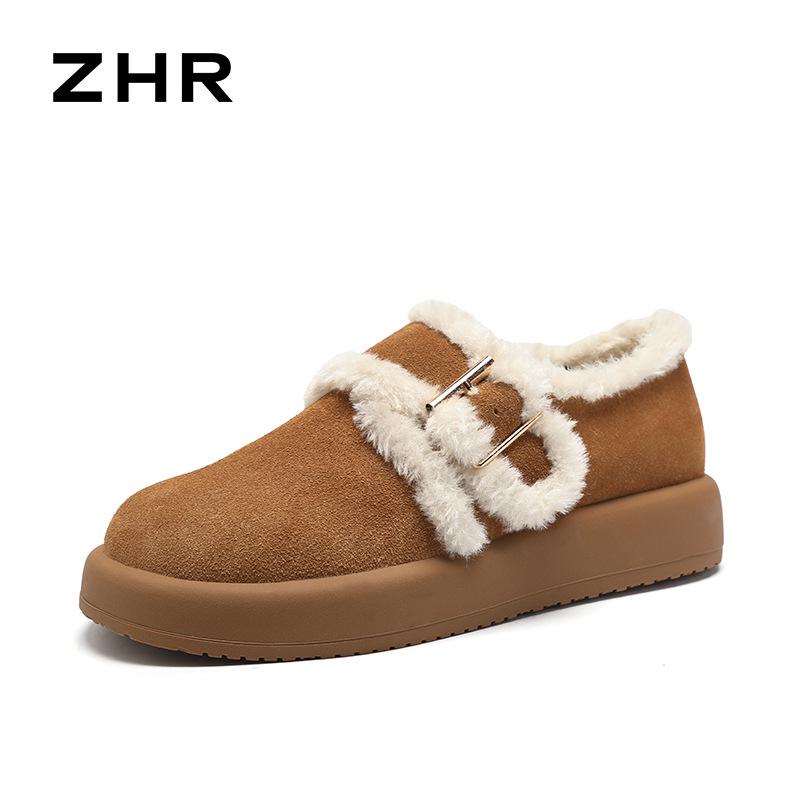 

Женские зимние ботинки ZHR Zeze Plus Velvet из натуральной кожи 38 верблюд