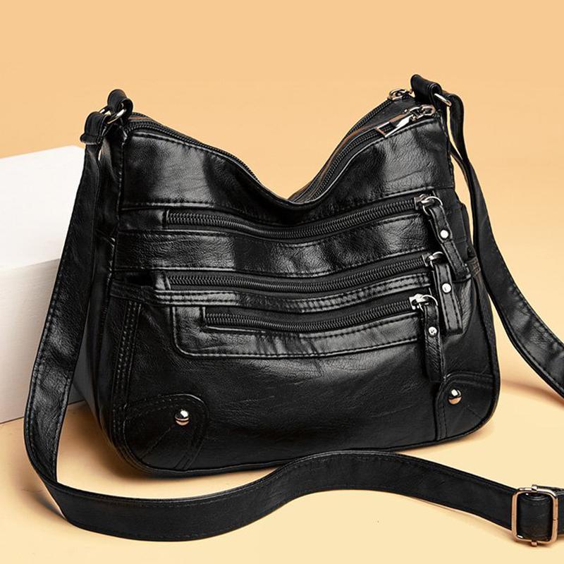 Luxury Waterproof PU Leather Shoulder Bag for Women Designer Crossbody Messenger Bag New Female Handbag