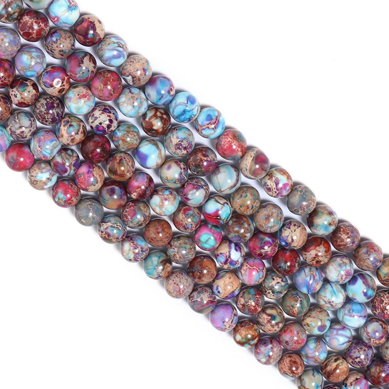 6/8/10mm Emperor Stone Beads For Jewelry Making Loose Spacer Round Imperial Beads DIY Bracelet Necklace Jewelry Charms Crafts