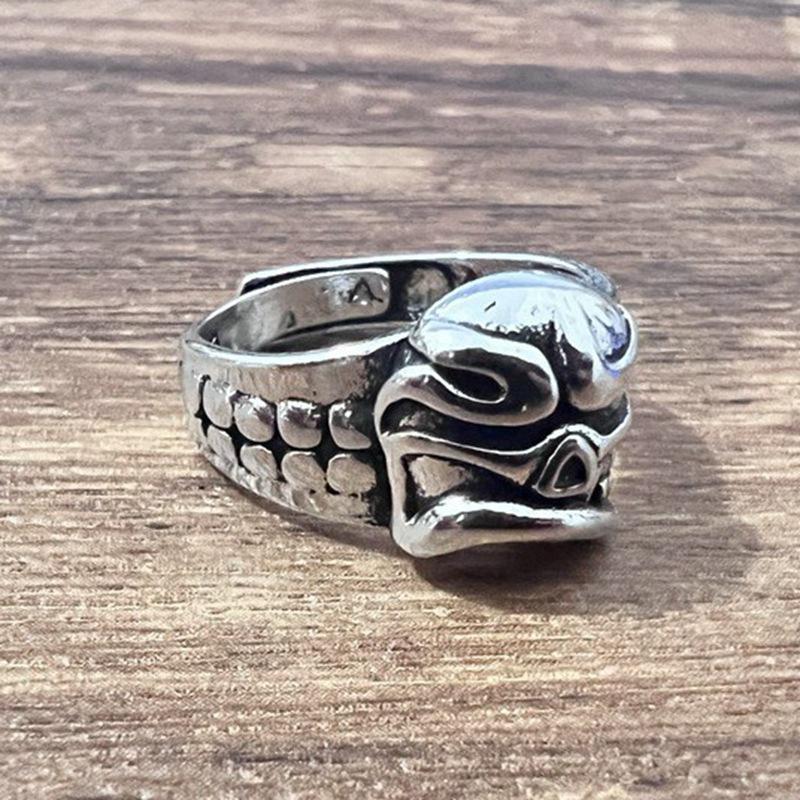 European and American Jewelry Punk Skull Ghost Head Men's Ring
