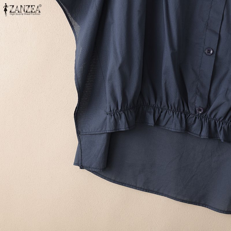 ZANZEA Bluză lejeră casual cu gât rotund și mâneci 3/4