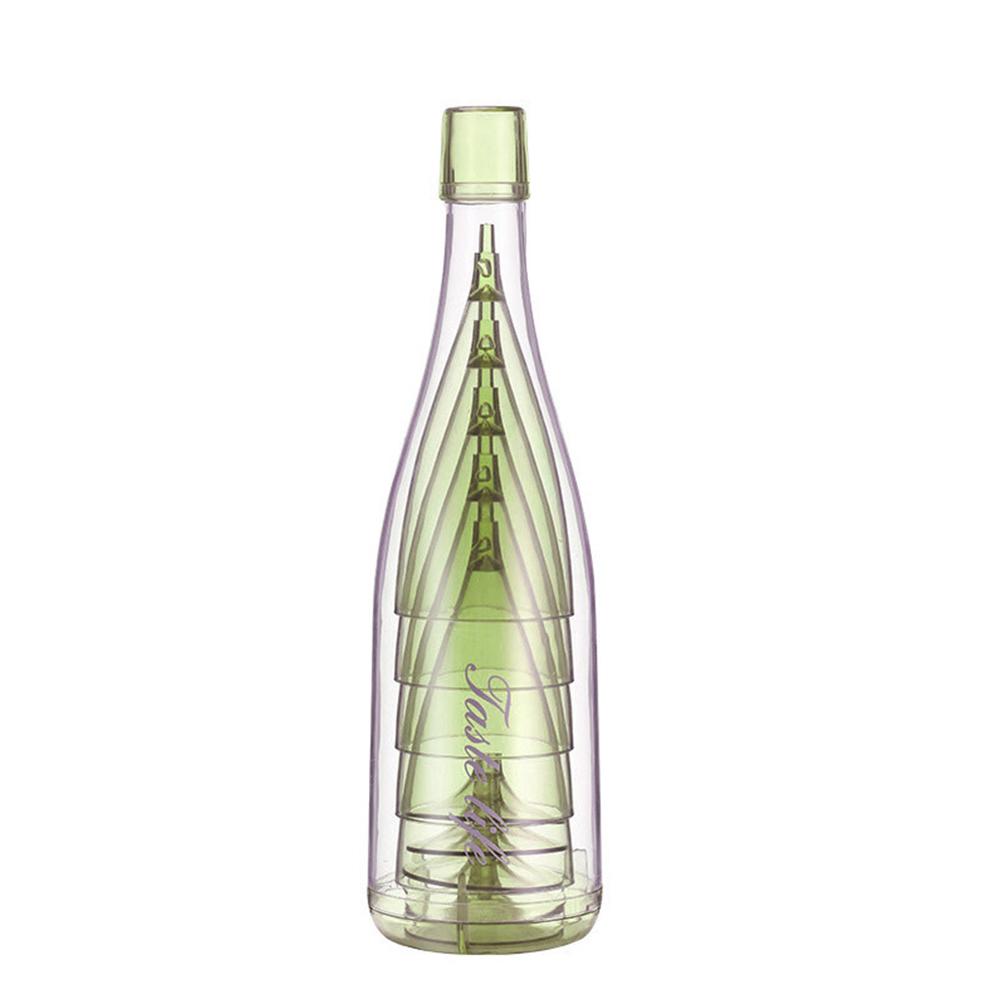 

5 шт. Пластиковые бокалы для тостов с шампанским, Складные пластиковые бокалы для шампанского, Многоразовые бокалы для шампанского для свадебной вечеринки, празднования зелёный