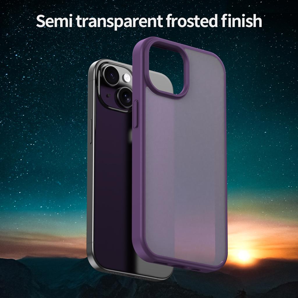 For iPhone 15 Plus/14 Plus Case Skin Touch Matte Anti Drop TPU PC Phone Back Cover