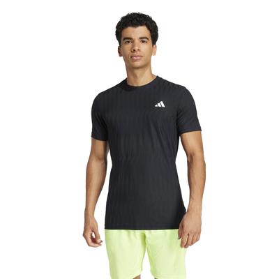 Adidas Short Sleeve Tennis Freelift Black Size L Men's S/S T-Shirt, KWH35, (JF8459),