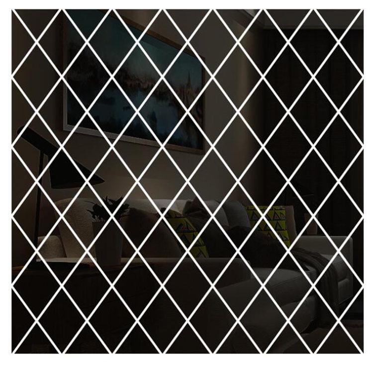 Diamond Stitch Acrylic Mirror Wall Stickers for Living Room & Entrance Decor