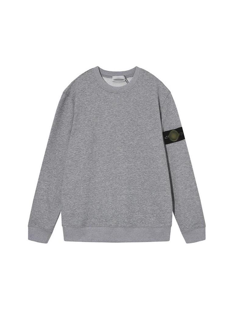 Unisex Klassisk Enfärgad Logga Huvtröja - Höst/Vinter Rund Hals Lång Ärm