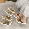 2025 spring and summer new pearl soft belt versatile temperament fashion beach wear thick-bottomed comfortable slippers