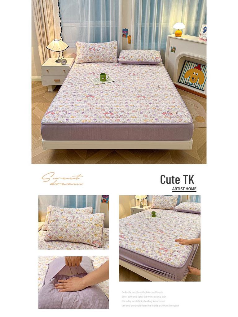 Retro Crinkle Cotton Quilted Fitted Sheet Set - 3 Piece 2025 Edition