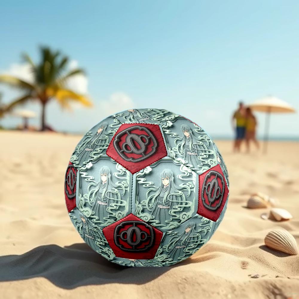 1pc Demon Slayer Kimetsu No Yaiba Football Soccer Ball Size 5 Indoor Soccer Ball Fashion Colorful  Backyard Game -Great For Sports Fans Gift HE12