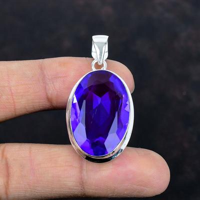 Faceted African Amethyst Pendant 925 Sterling Silver Pendant Natural Gemstone Pendant Healing Stone Jewelry Handmade Pendant Gifts for Mom
