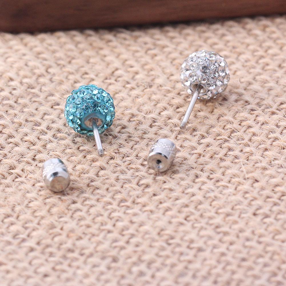 Titanium Steel Multi-Color Diamond Ball Stud Earrings: Niche Design, Sparkling, and Fashionable for Ear Piercings