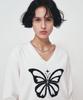 Nigaennikol Butterfly V Neck Jacquard Knit_Ivory