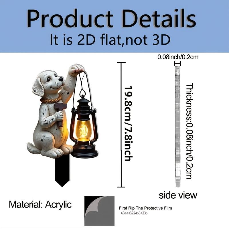 

1pcs Dog Shaped Garden Floor Socket 2D Flat Effects Acrylic Material for Outdoor/flowerpot Decorat Lighting Up Cute Pet Lanterns