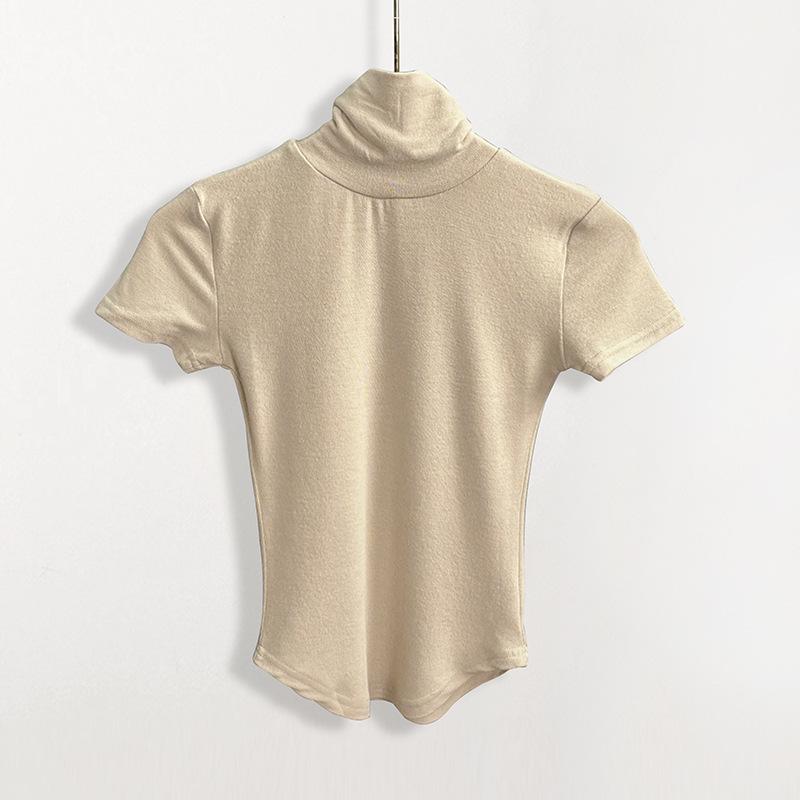 Korean Dongdaemun Sexy Spicy High Neck Slimming T-shirt