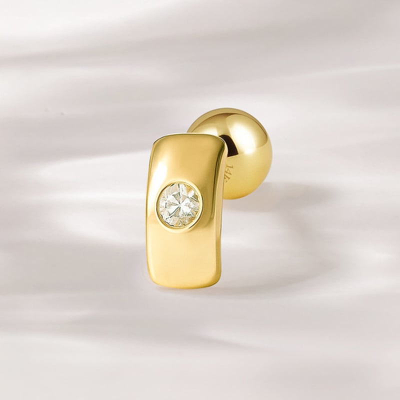 

JEWNEL 14K Ultra Mini Angle Cubic Curve Piercing Earrings piercing (1 piece)