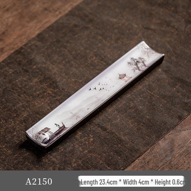 Guochao River & Mountain Ceramic Incense Holder - Retro Incense Stick Tray for Indoor Use