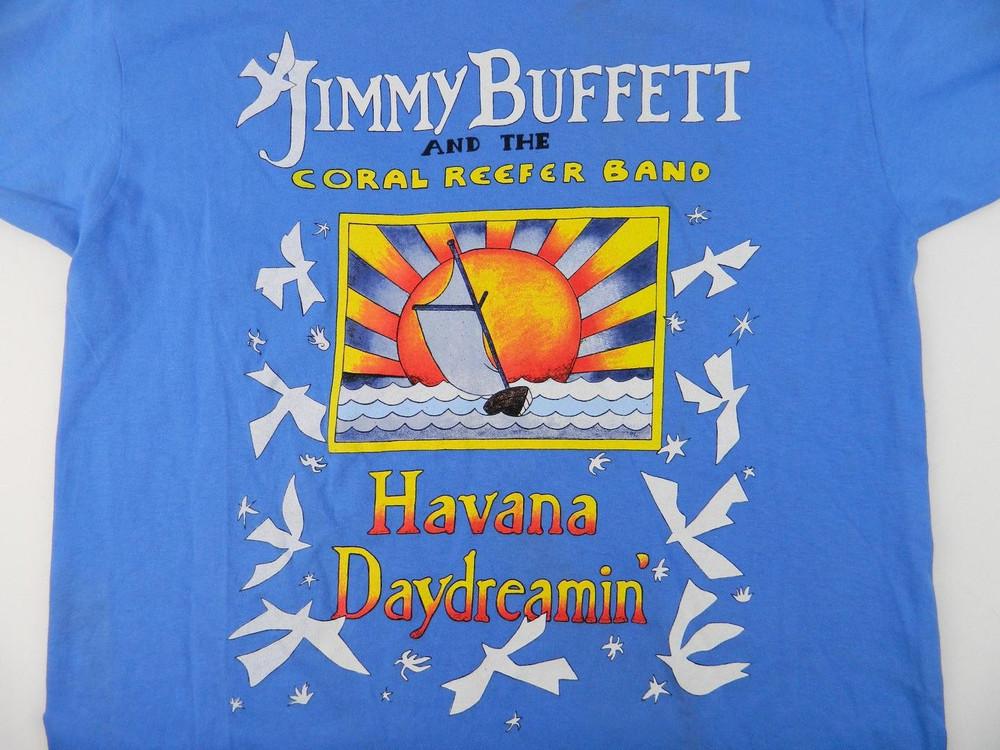 Vtg Jimmy Buffett Tour Heavy Cotton Blue Unisex Shirt UR293 Unisex T-Shirt M
