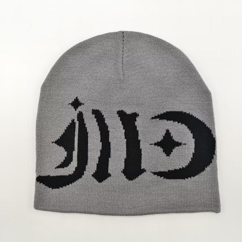 Cap Trendy Letter Print Knit Beanie Hats For Men And Women Heat Retaining Hat For Men And Women Winter Autumn Fashion Jacquard Skull