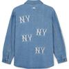 New MLB New York Yankees Denim Jacket Unisex Light Sky Blue 3ADRG0344-50BLL