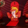 Red Color New Year Red Envelope Creative Pulling Design 3D Red Packet Traditional Blessing Horse Year Theme Chinese Hongbao