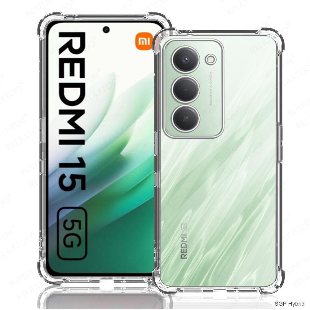 

Прозрачная силиконовая противоударная чехол-бампер для Xiaomi Redmi 15 Защитный чехол для камеры Redmi15 Redmy Radmi 15 4G 5G Глобальный Fundas For Redmi 15 169mm прозрачный