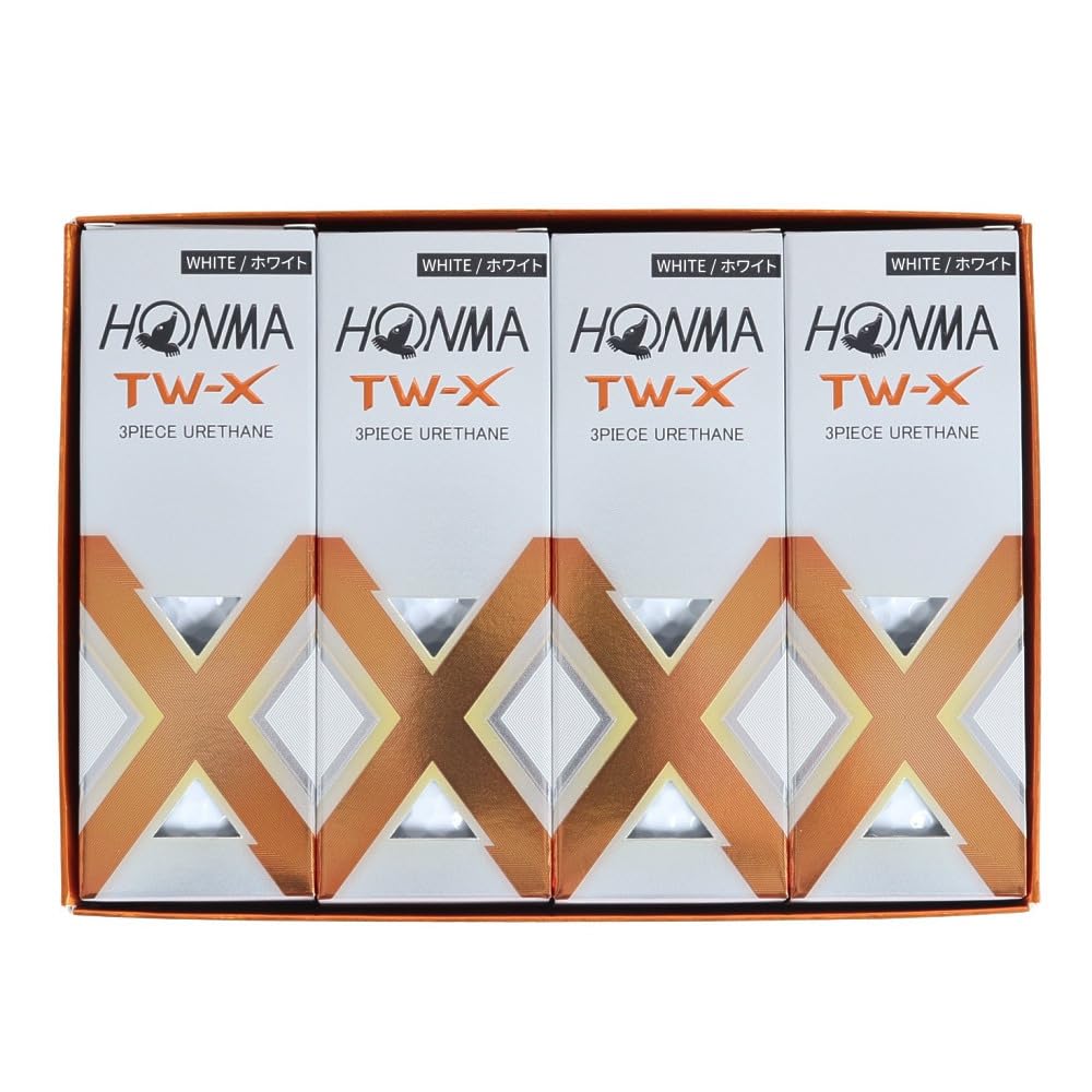Balle de golf Honma 2024 Modèle 1 Douzaine 12 balles Blanc Jaune 3 pièces Tour Spin Distance Soft Balle de golf TOUR WORLD BT2402 Honma TW-X TW-S HONMA_TW-X_Blanc
