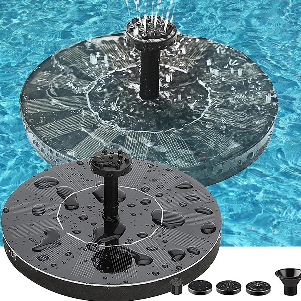 Fontana solare da 1 W, vasca per uccelli, laghetto, patio, fontana alimentata, 13/16 cm, decorazione da giardino, cascata galleggiante da giardino, pompa per fontana