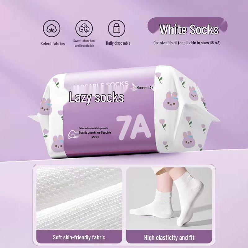 

Unisex Disposable Mid-Calf Socks: Compressed, No-Wash, Daily Use for Travel or Training