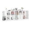 Book Cabinet with Doors White 204x37x75 Cm Engineered Wood