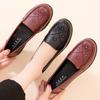 Fashion Spring and Autumn Genuine Leather Shoes Soft Sole Anti-Slip Flat Sole Comfortable Casual Mom Shoes for Women Genuine Leather