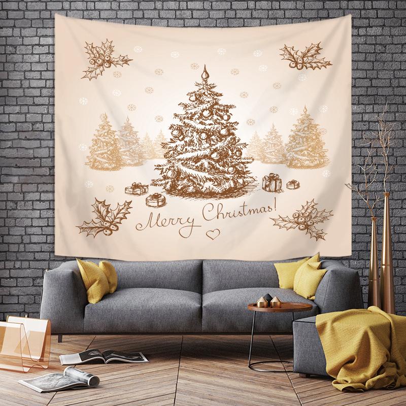 Tapiserie vánoční série, sněhové vločky, los, vánoční stromky, ozdobné tapiserie Santa Clause