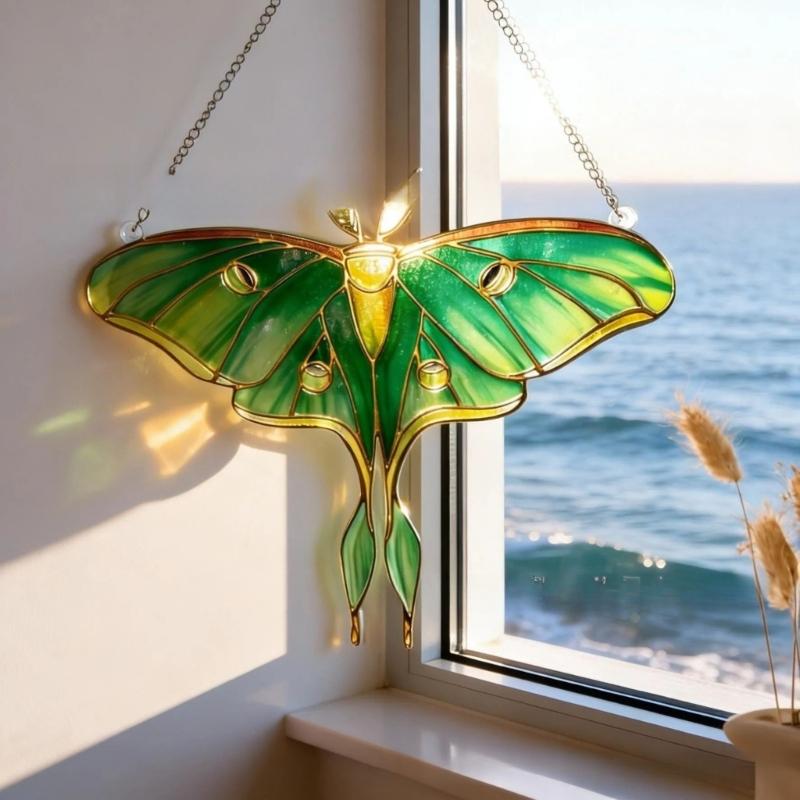 Butterfly Suncatchers Colorful Glass Panel Suncatchers Decors Birthday Gift Women Stained Glass Window Hanging Decors
