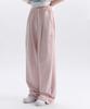 AMBLER Angel And Ribbon Embroidered Pintuck 2-Way Wide Training Sweatpants Ap1002 (Pink)