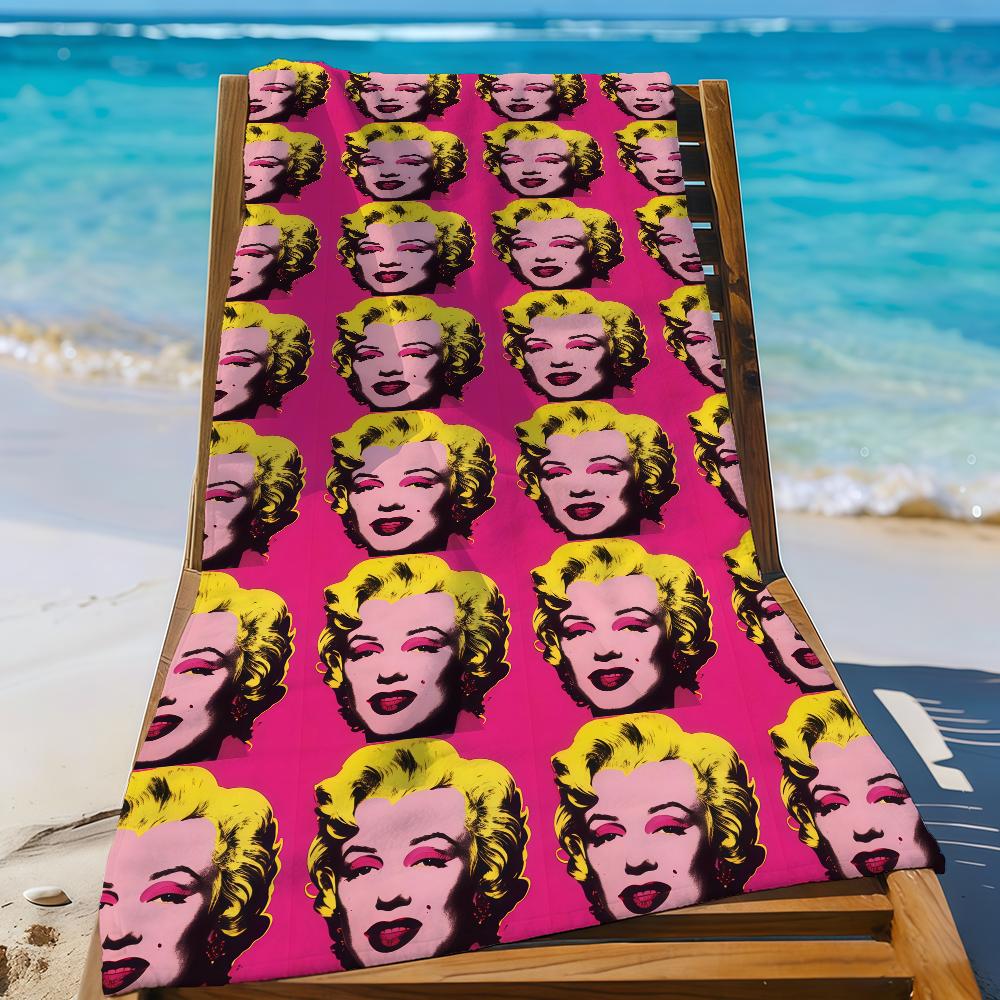 Pop Art A-Andy W-Warhol-S Ručník Sportovní Rychleschnoucí Cestovní Kempingové Vybavení Pískuvzdorný Měkký Lehký Velký Plážový Ručník