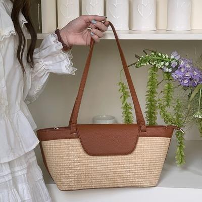 Französische Nische Gewebte Tasche Frühling Damen Tasche Lässig Einzel-Schulter Achsel Tragetasche