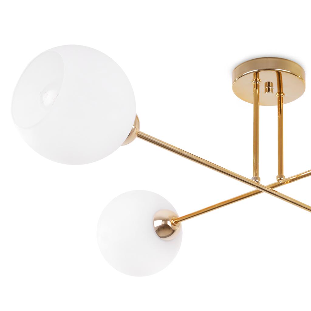 Asturia Gold Ceiling Lamp 4-Flat White Lampshade E27