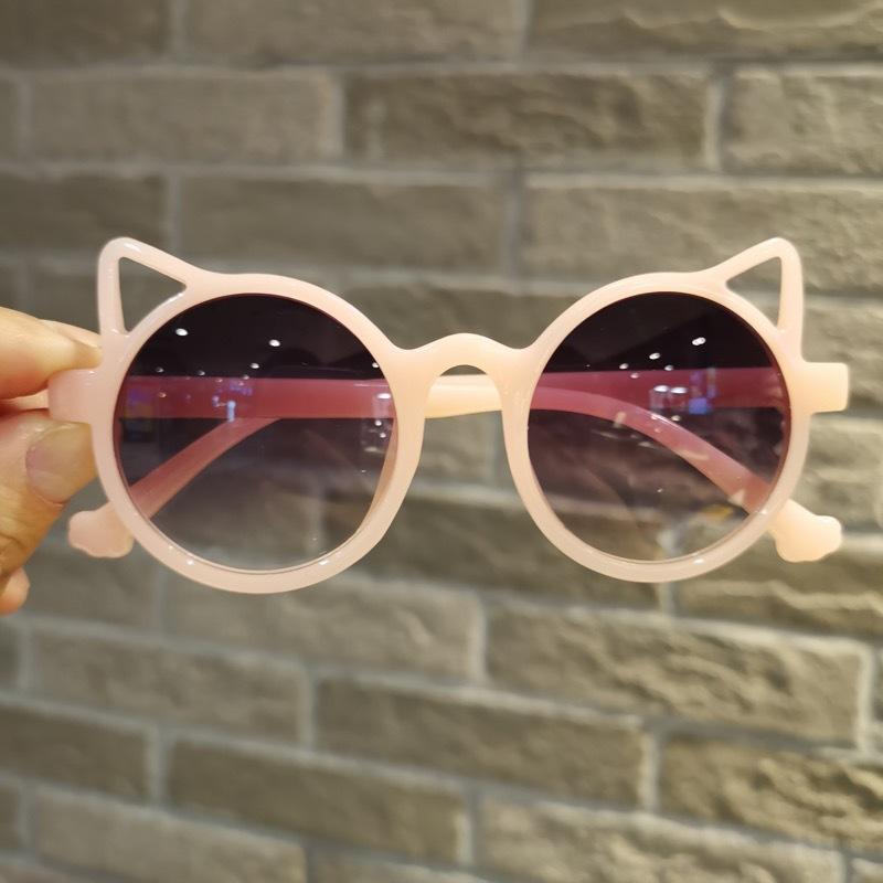 New Vintage Cat's Ears Kids Sunglasses Children Cute Pink Cartoon Sun Glasses Frame Girls Boys Baby Eyewear UV400 Oculos De Sol