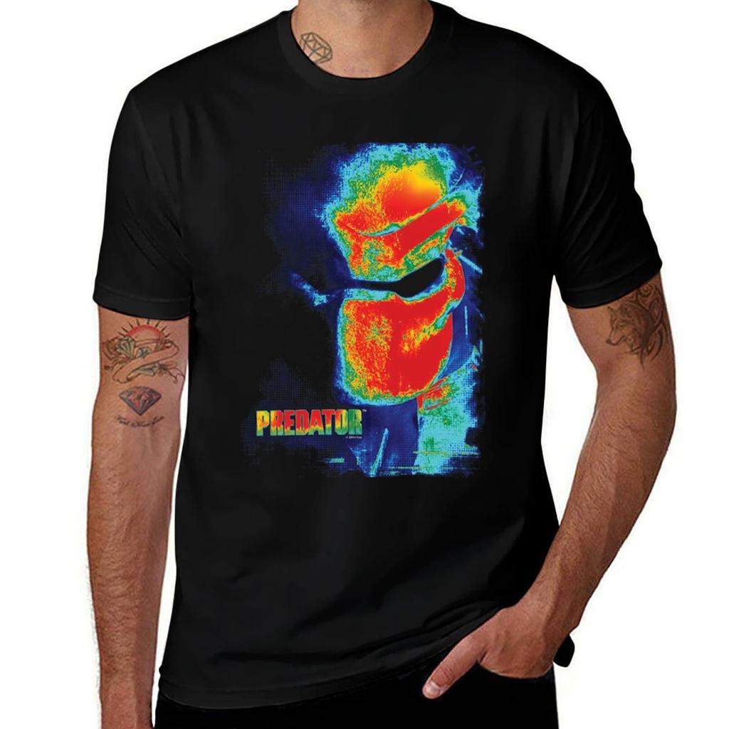 Predator Movie Thermal Vision Hoodies Tshirt Classic Print Short Sleeve Shirt Tshirt