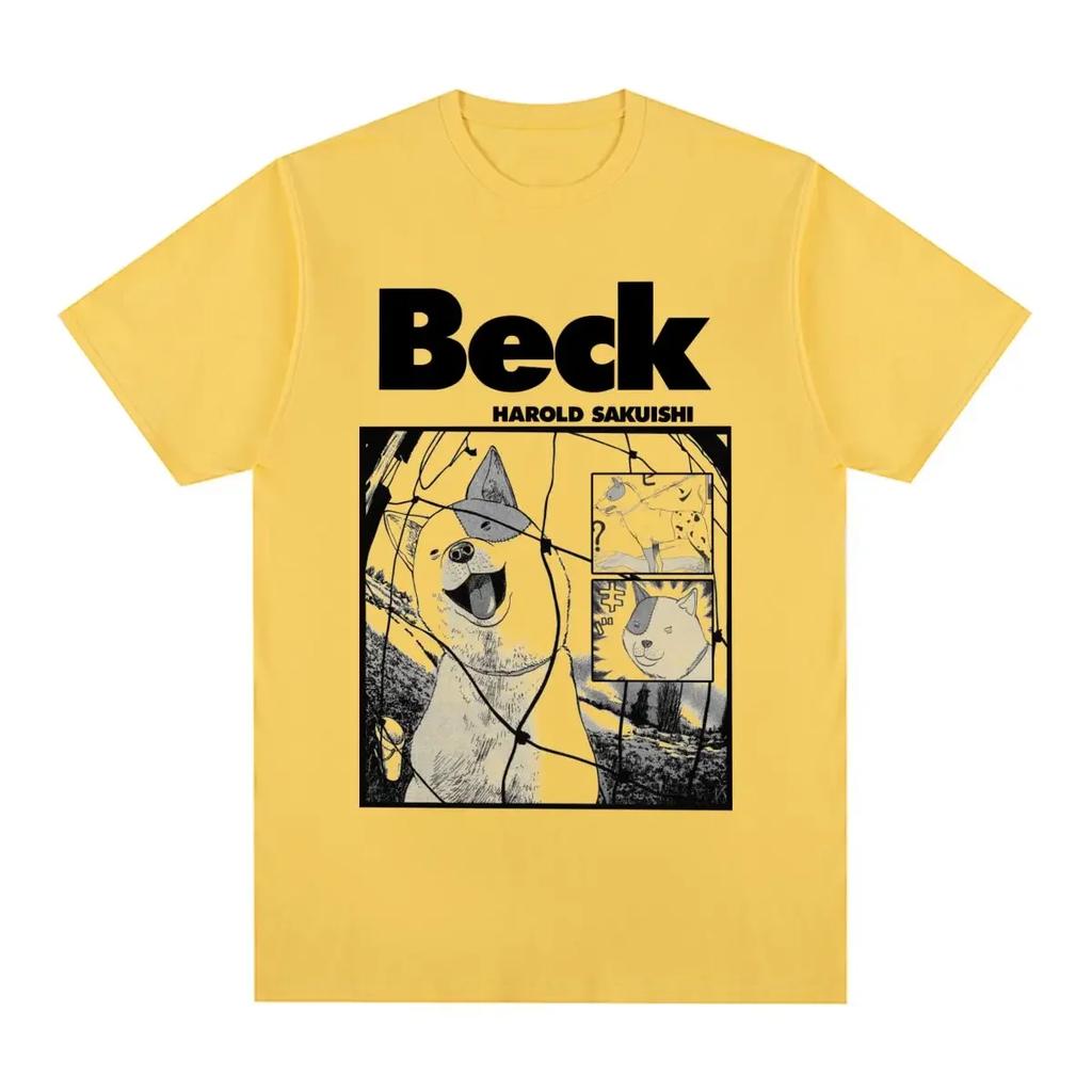 New Tee Tshirt Tops Beck Vintage printing Hot Sale 2024 Mongolian Chop Squad Anime Print Art Cotton Men T shirt oversized style