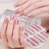 Yousheng Glitzer Nagellack Streifen mit Feile Einfach Anbringen Entfernen Selbstklebend Damen Vollnagel Aufkleber Heim Maniküre DIY Nagelkunst Dekoration