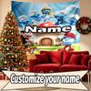 Custom Name Personalized Blue Smurfs Print Tapestry, Wall Art Decor, Bedroom, Dorm, Apartment, LivingRoom, Party Backdrop, Gift for Birthday