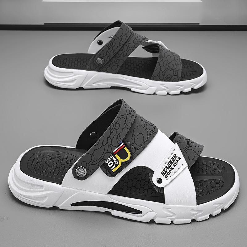 

Мужская обувь сандалии тапочки двойного назначения 2024 новые летние крутые пляжные туфли повседневные универсальные с открытым носком крутые тапочки популярные 44 серый