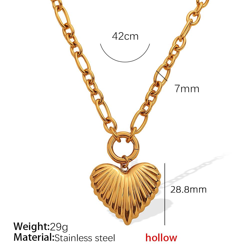 

European and American 18k Real Gold Necklace Electroplating Daily Trendy with Simple OT Buckle Love Fashion Versatile Necklace 2026 42CM