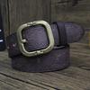Vintage Handmade Women's Genuine Leather Belt with Copper Buckle - First Layer Cowhide, Versatile for Jeans, Personality Pattern, Casual Style.