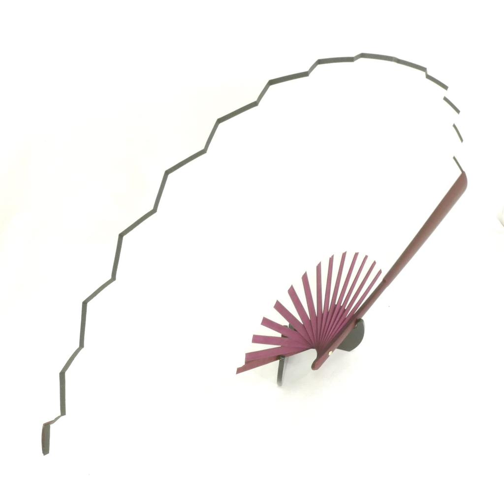 Large decorative fan, 33cm, white, jumbo, reddish-brown rib, perfect for display, interior decor, and calligraphy, SEN-401