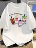 Mens printed cotton Tshirt comfortable casual fashion versatile top unisex summer regular fit round neck short sleeves