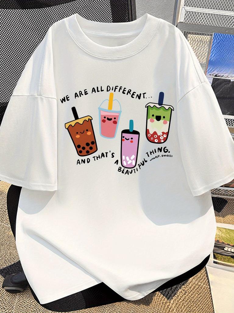 Mens printed cotton Tshirt comfortable casual fashion versatile top unisex summer regular fit round neck short sleeves