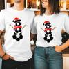FOOTBALL SNOWUnisex Christmas Cotton TShirt Rudolph Reindeer Santa Hat Festival Gift Soccer Ball Costume Xmas Family Holiday Shirt