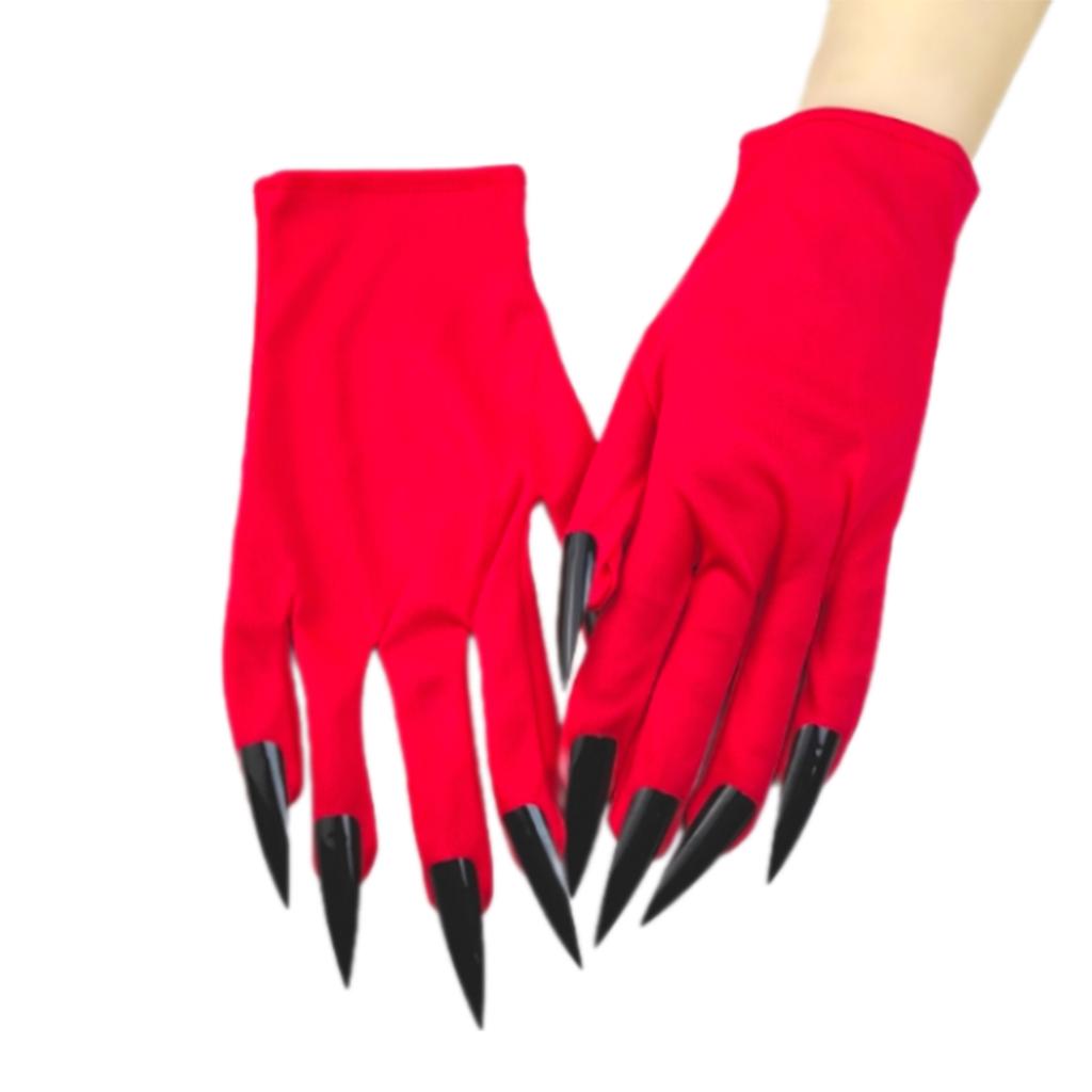Realistic Long Nail Claw Gloves Perfect for Halloween and Costume Parties Comfortable Short Gloves for Adults and Teens