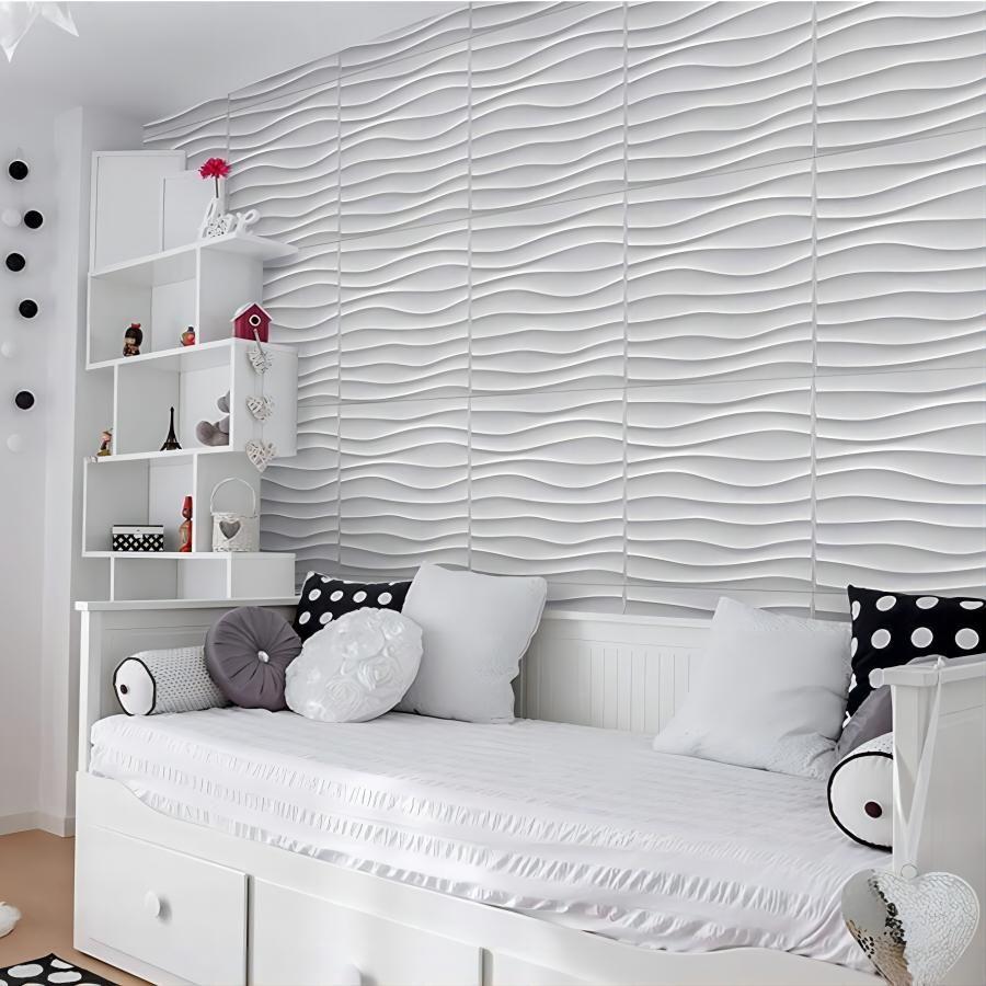 12pcs 3D Wall Panels for Indoor Wall decoration,PVC Pattern for Living Room Hall Bedroom Hotel Office,black,30.48 Cm X 30.48 Cm